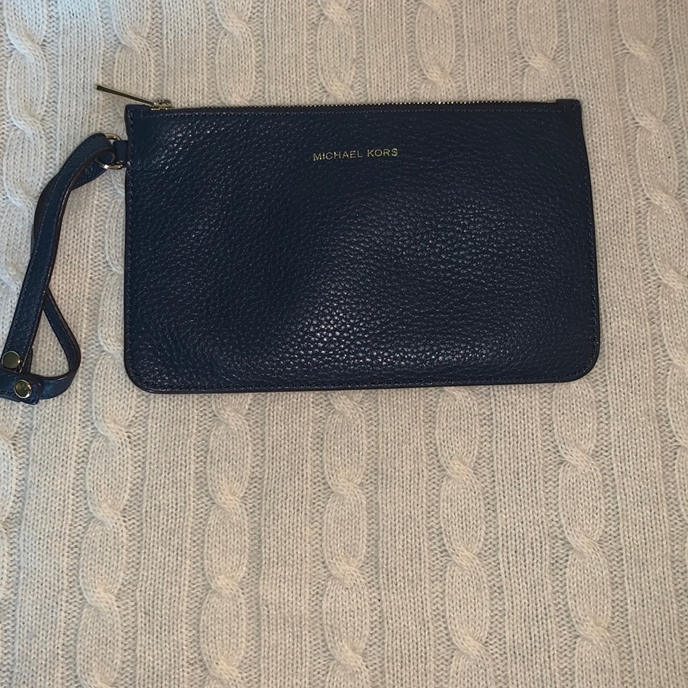 Michael Kors Blue Leather Wristlet